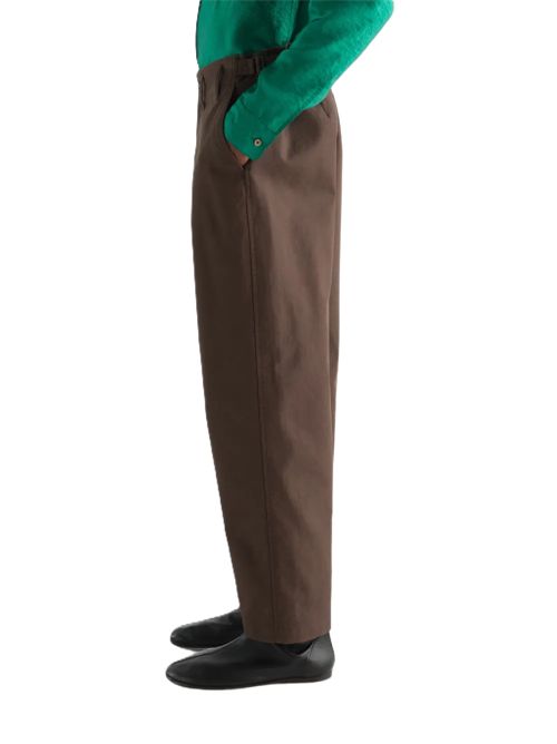 Tapered pants in heavy cotton twill Lemaire | PA1342LF1452BR489 CHOCOLATE